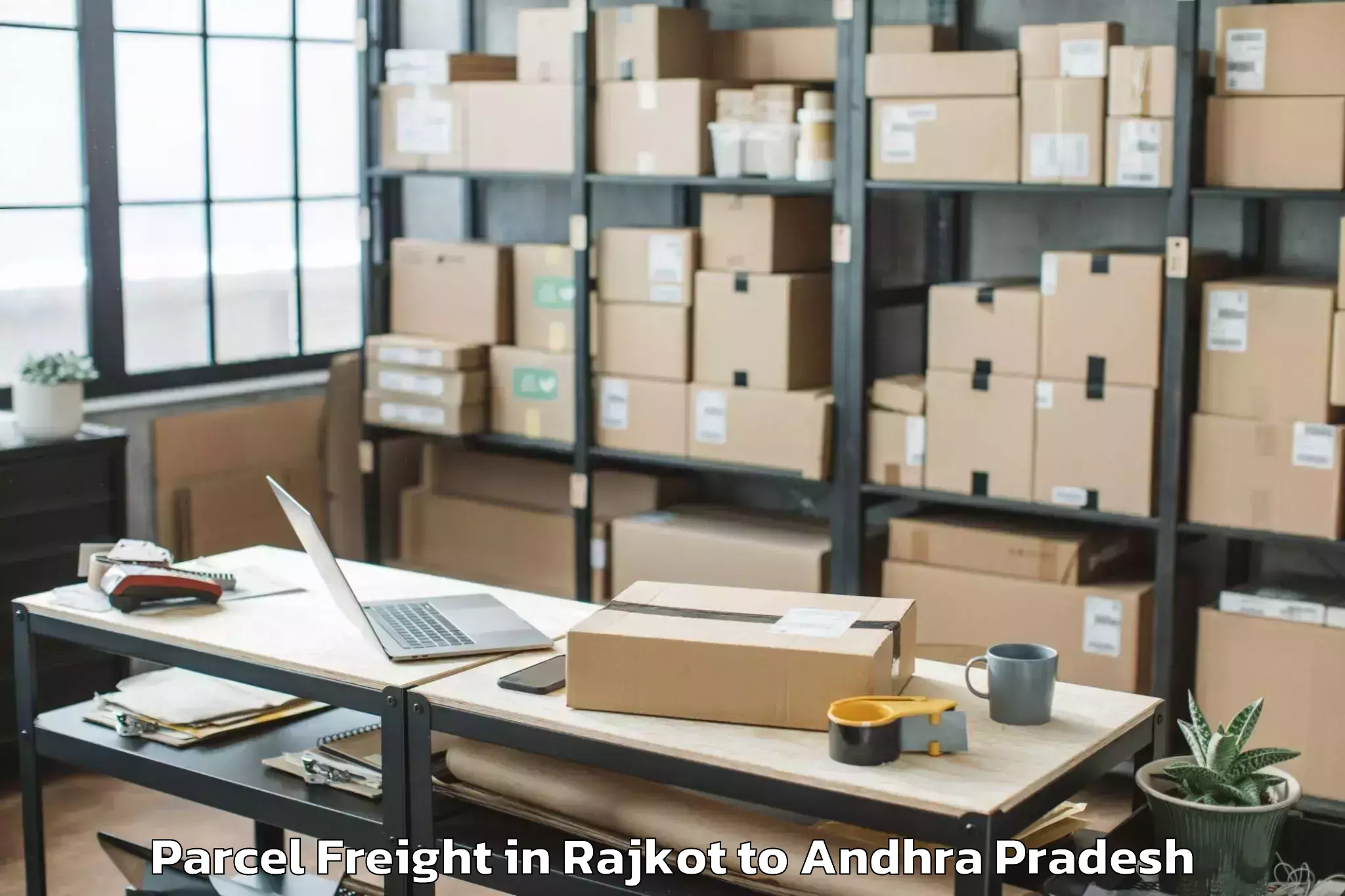 Top Rajkot to Achanta Parcel Freight Available